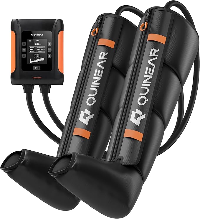 QUINEAR Professional Leg Recovery System, Cordless Air Compression Boots with Sequential Compression, Leg and Foot Massager, Fast Recovery Therapy for Athletes, FSA-HSA Eligible (Medium)