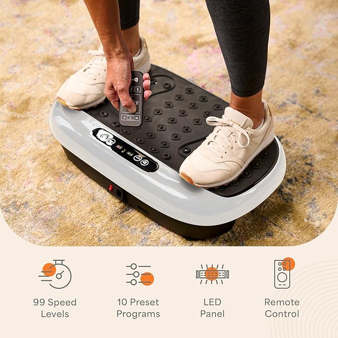 Lifepro HexaPlate Lite Vibration Plate Exercise Machine with Magnetic Acupoints - Full Body Vibration Platform for Beginners and Recovery - Lymphatic Drainage Massager for Muscle Toning and Fitness