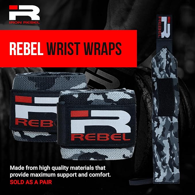 Iron Rebel Figure 8 Deadlift Straps - Heavy Duty Weightlifting Straps for Men & Women - Professional Strength Gym Wrist Straps for Powerlifting & Max Pulling (Pair)