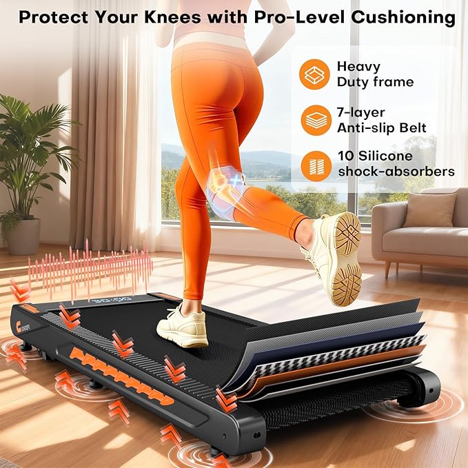 Walking Pad Treadmill with Speaker, 4-in-1 6.2MPH Treadmills for Home with App Compatible, Walking Pad with 10% Incline, LED Display, 2.75HP Brushless Drive, 350 LB Weight Capacity, 12 HIIT Programs