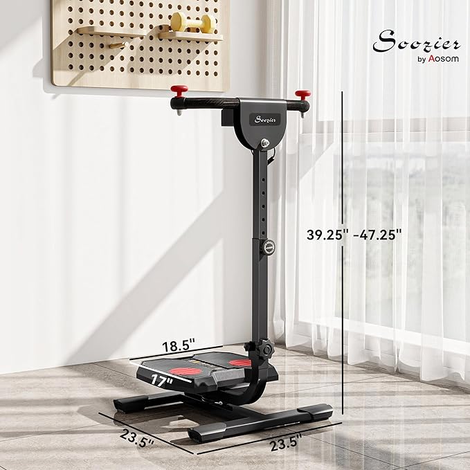 Soozier Foldable Ab Twister Board for Waist Trimming with Screen Showing Time, Calories, Ab Workout Equipment for Women and Men, Core Fitness Training Ab and Butt Workout Equipment