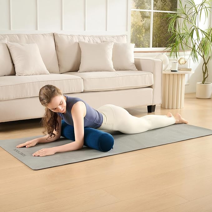 Meditation Cushion Bolster Pillow for Restorative Yoga – Supportive Cushion for Meditation, Pilates, and Relaxation – Filled with Buckwheat Hulls - Removable Cover
