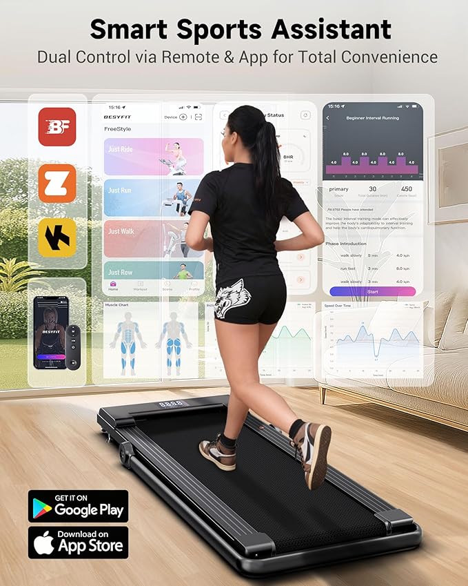 PulseDrive 8.7 MPH Walking Pad Treadmill with BLDC, Fits up to 6' & 47"x16" Super-Long Desk with Handle bar, Compact Under Desk Treadmill for Home Office, Walking Running Machine w/t Remote Control