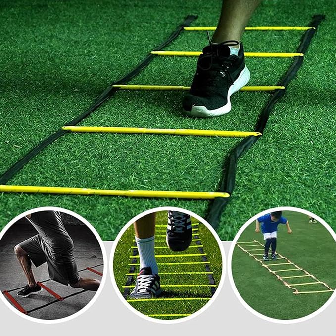 Agility Ladder Flexibility Speed Ladder, Sports Training Set,Fitness Jumping Ladder Footwork Sport Equipment,for Kids/Adults Outdoor Training(Size:6m)