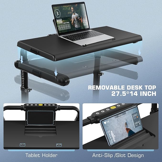 ANCHEER Treadmill with 12%/15% Incline, Folding Walking Pad with Handle Bar, 320-450lb Capacity Under Desk Foldable 3.5HP Treadmills for Home/Office/Gym,Installation-Free