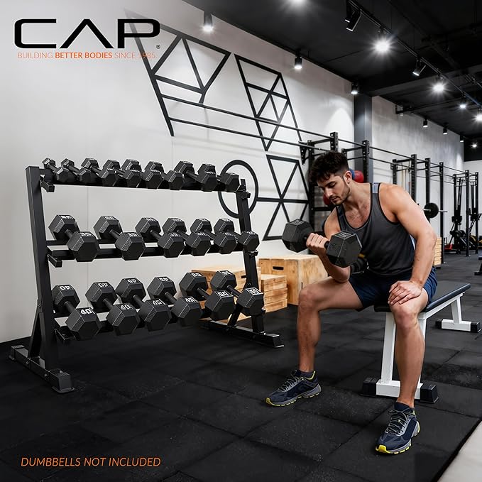 CAP Barbell Dumbbell Rack | 5-50lb or 5-75lb Dumbbell Storage | Multiple Options