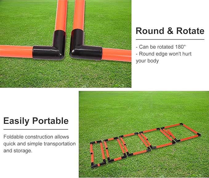 5-Pack Agility Hurdles, Adjustable Heights for Speed & Footwork Training, Foldable PVC Hurdles for Track & Field, Soccer, and Fitness Drills (Yellow)