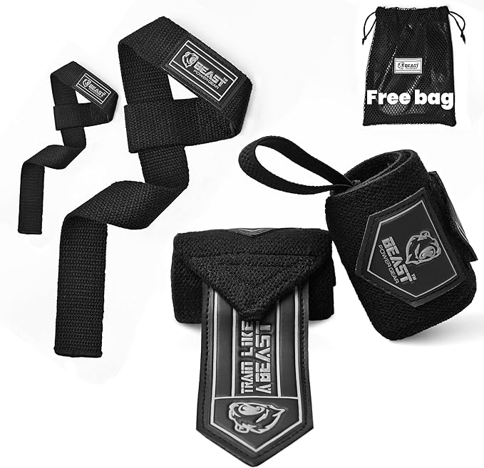 Beast Power Gear Wrist Wraps for Weightlifting 18” Premium Quality Wrist Support for Bodybuilding Heavy Duty Thumb Loop Powerlifting, Strength Training for Men and Women