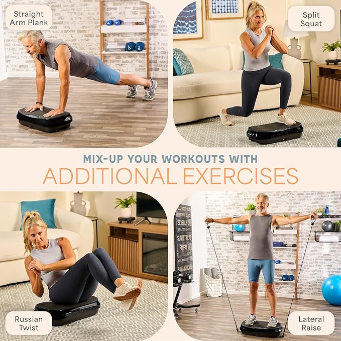 Lifepro Vibration Plate for Lymphatic Drainage – Whole Body Vibrating Platform Exercise Machine for Muscle Toning & Recovery with Remote Max Load 260 lb