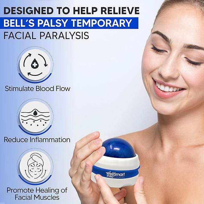 Bell’s Palsy Manual Facial Massager and Stimulator - Facial Paralysis Treatment for Nerves, Muscles, Sinus Drainage - Relieves Inflammation and Stiffness in Face, Eye, Mouth, Jaw - 2 Pc. Set
