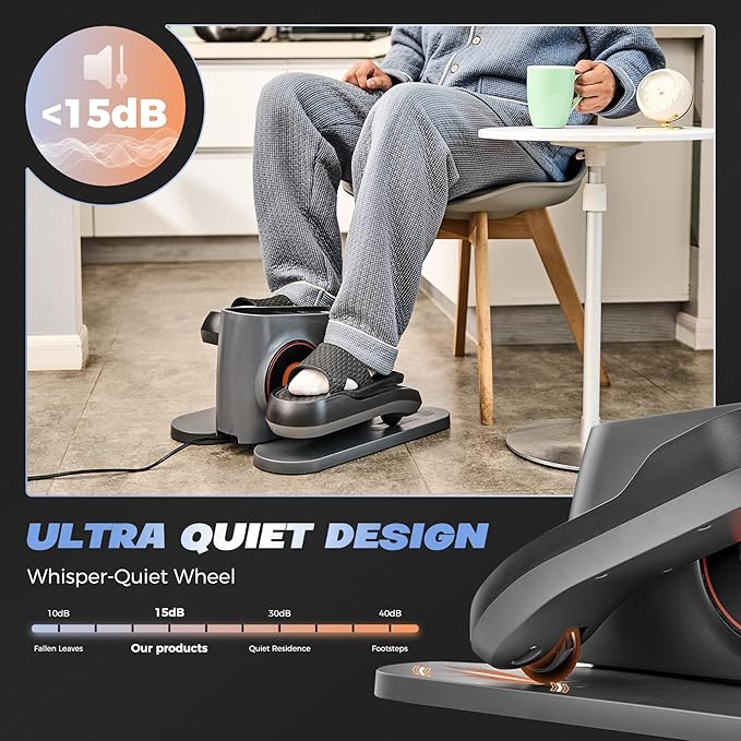 Saker Under Desk Elliptical Machine, Electric Seated Pedal Exerciser, Mini Ellipse Leg Exerciser with Display Monitor, Remote Control, Elliptical Machine for The Old and Young Leg Ercise