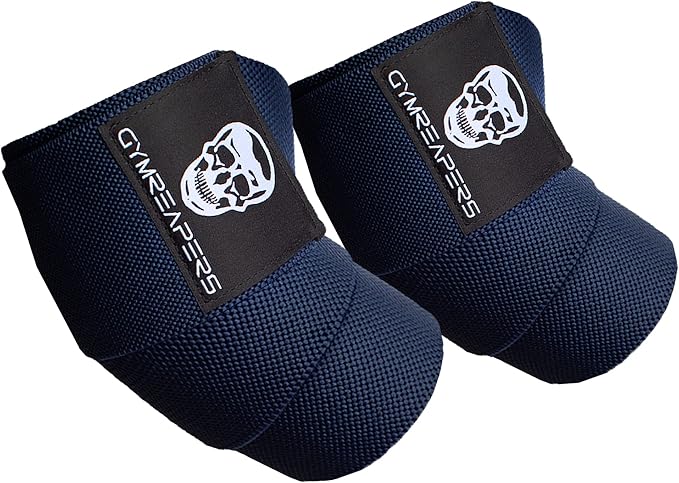 Gymreapers Weightlifting Elbow Wraps (1 Pair) - Flexible 40'' Elbow Compression Strap & Joint Support Brace - for Bench Press, Powerlifting, and Pressing