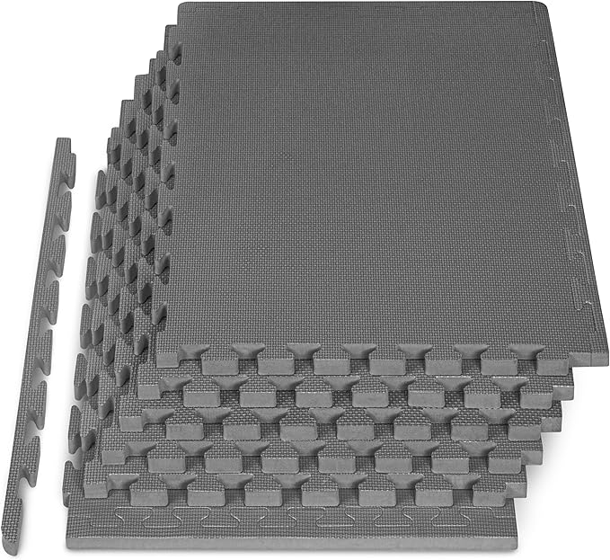 ProsourceFit Extra Thick Puzzle Exercise Mat ¾” and 1", EVA Foam Interlocking Tiles for Protective, Cushioned Workout Flooring for Home and Gym Equipment
