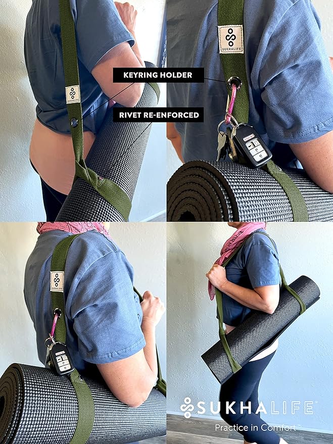 SukhaMat - Yoga Mat Carry Strap, Extra-Durable & Comfortable | Multi-Purpose Strap for Your Yoga Mat