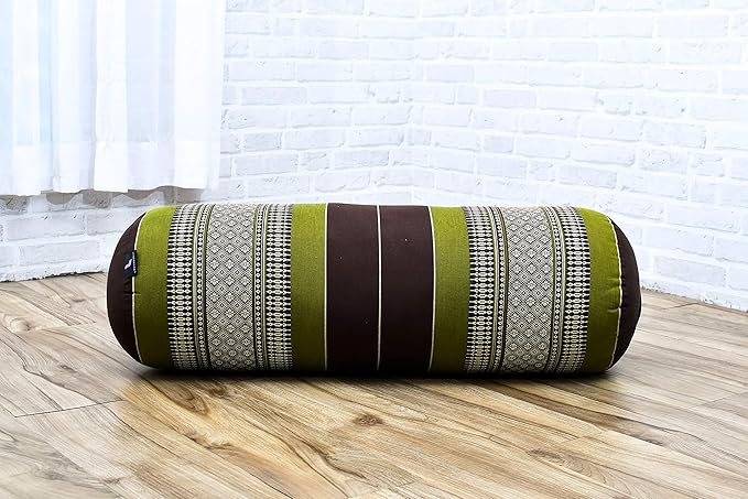 Leewadee Yoga Bolster - Standard Size – Large Meditation Cushion, Tube Pillow for Comfortable Reading, Pilates Equipment, Kapok Filling, 24 x 10 x 10 inches