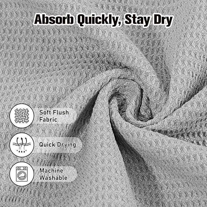 MoKo Hot Yoga Towel, Non-Slip Yoga Mat Towel with Grip Dots, 74.4"×27.3" Yoga Mat Cover for Pilates, Fitness, Meditation, Swimming Pool, Beach, Travel Yoga Mat with Corner Pockets