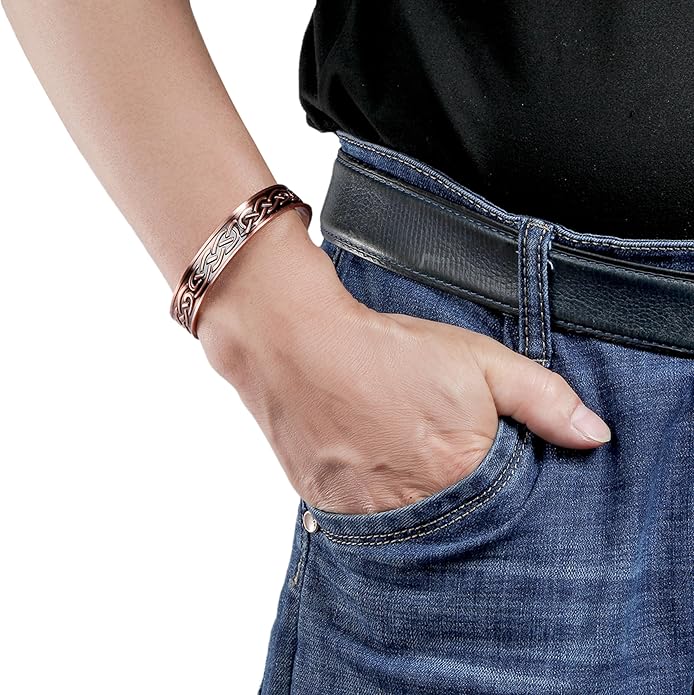 Earth Therapy Minimalist Design Magnetic Field Cuff Bracelets for Men & Women - Ultra Strength - Adjustable