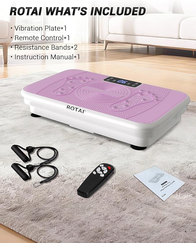 Vibration Plate for Lymphatic Drainage & Full Body Workout - Home Exercise Machine for Weight Loss and Muscle Toning for Men & Women, 400 lbs Capacity Fitness Platform