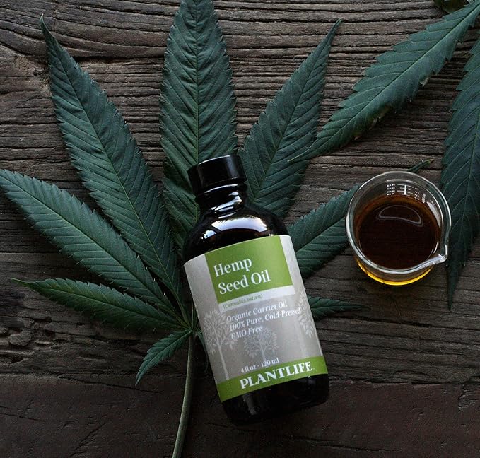 Plantlife Hemp Seed Carrier Oil - Cold Pressed, Non-GMO, and Gluten Free Carrier Oils - for Skin, Hair, and Personal Care - 4 oz