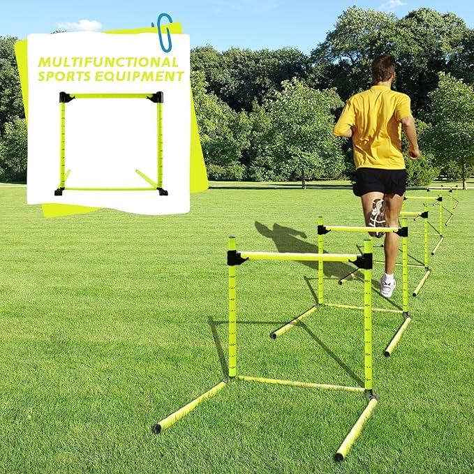 Hurdles Adjustable with Scale Detachable Agility Training Equipment for Athletic Jumping Speed Drills Track Soccer Football Indoor Outdoor