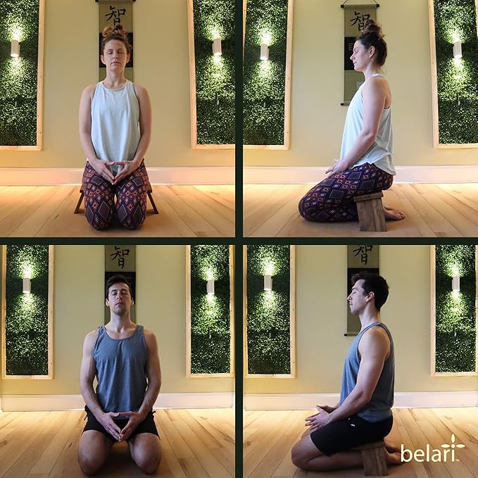 Teak Meditation Bench - Meditation Seat - Meditation Stool - Kneeling Meditation Chair - Portable Folding Meditation Bench - Seiza Yoga Meditation Bench - Prayer Bench (Teak)
