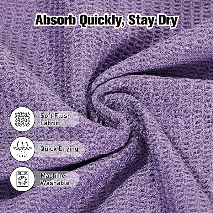 MoKo Hot Yoga Towel, Non-Slip Yoga Mat Towel with Grip Dots, 74.4"×27.3" Yoga Mat Cover for Pilates, Fitness, Meditation, Swimming Pool, Beach, Travel Yoga Mat with Corner Pockets