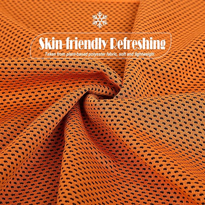 Pack of 20 Cooling Towel 40x12'' Ice Towel for Neck and Face Microfiber Chilly with Bag Breathable Yoga Gym Stay Cool Towels Sweat Rag for Workout Running Camping Pilates Beach, Orange