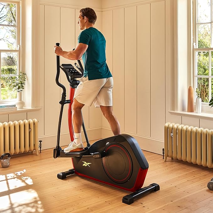 Reebok FR20 Home Elliptical Cross Trainer, Black, Cardio Exercise, 8 Resistance Levels, 264 lb. Capacity, Plus 60 Day Free Kinomap Membership