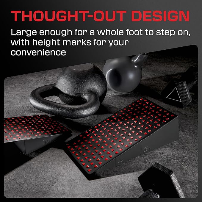 Squat Wedge Block Pair - Heel Elevated Squat Wedge for Deeper Squats, Heavy Lifting and Better Form - 17° Angle Exercise Wedges, Slant Board for Squats with Carry Backpack
