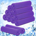 Hosuly 12 Pieces Cooling Towels for Hot Weather Soft Breathable Cold Towel Yoga Towels for Sweat, Sports, Workout, Fitness, Gym, Running, Travel Camping, 12 x 40 Inch (Purple)
