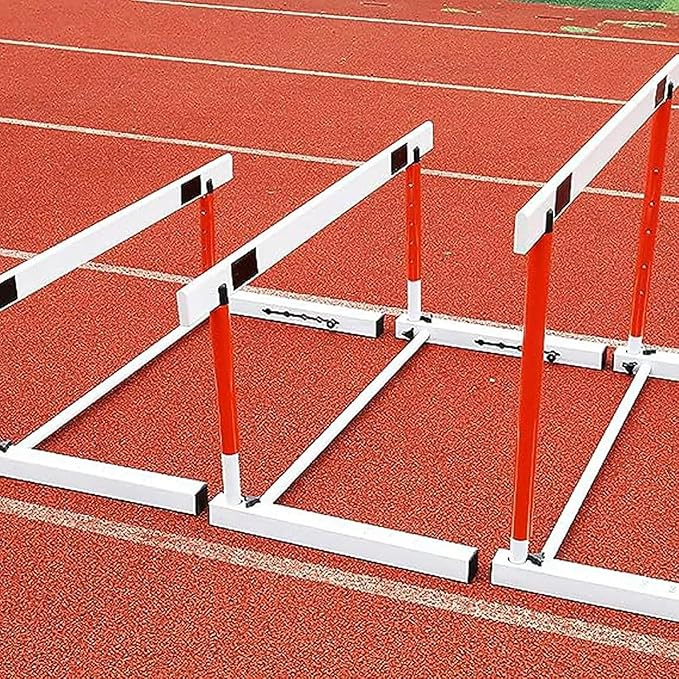 Metal Agility Speed Hurdles, Adjustable Height Track and Field Hurdles, Athletic Workout Obstacles Bar, Portable Sport Training Pole Set (76), 40