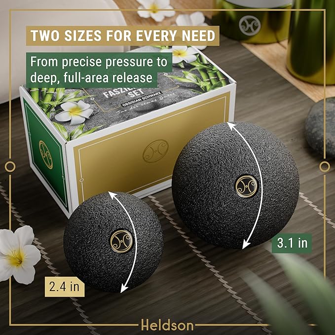 HELDSON® EPP Fascia Massage Balls Set [6cm & 8cm] – Trigger Point Massage Ball for Back, Feet & Neck – Deep Tissue Muscle Release & Myofascial Therapy – Lightweight & Firm