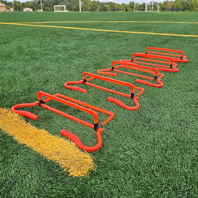 Adjustable Agility Training Hurdles, 5 Height Speed & Jump Hurdles, Portable Sports Equipment for Soccer, Football, Basketball, Kids & Athletes