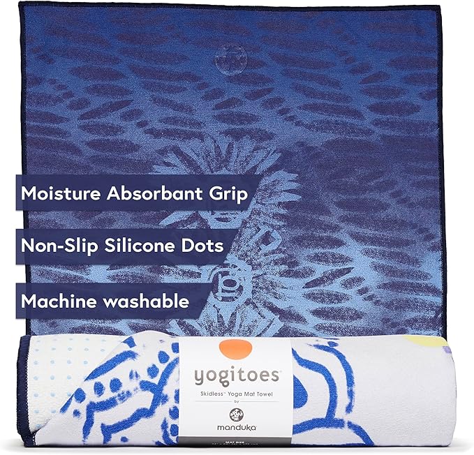 Yogitoes Yoga Hand Towel - Quick Drying Microfiber, Lightweight, Easy for Travel, Use in Hot Yoga, Vinyasa and Power, 16 Inch (40cm)