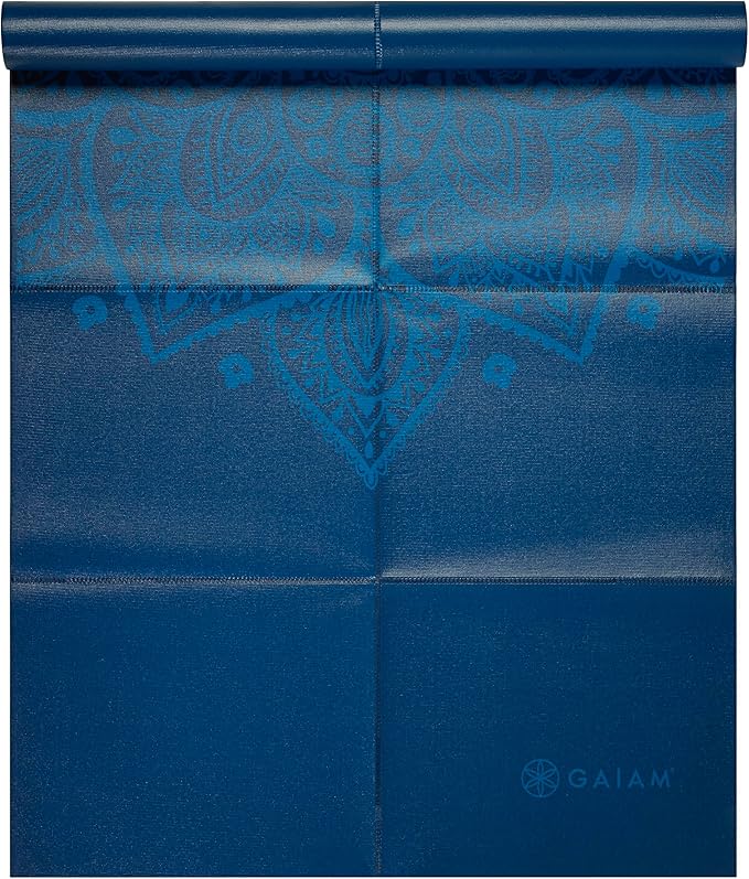 Gaiam Yoga Mat - Folding Travel Fitness & Exercise Mat - Foldable Yoga Mat for All Types of Yoga, Pilates & Floor Workouts (68"L x 24"W x 2mm Thick)