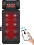 COMFIER Full Body Massage Mat with Heat & Vibration - 10 Motors, App Control, Movable Shiatsu Neck Pillow & 4 Heating Pads for Neck, Shoulders, Back, Black