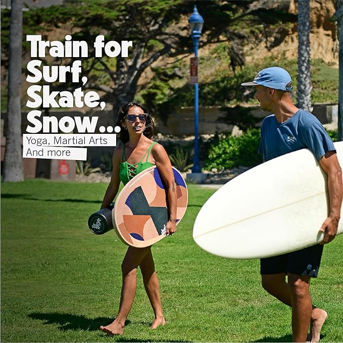 The Original Indo Board - Balance Board Trainer for Core Strength, Stability & Athletic Performance - Surfing, Skateboarding, Snowboarding, Yoga, Physical Therapy & More. Includes Board and Roller.