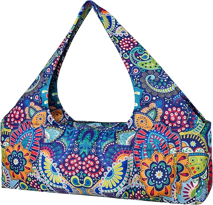 Yoga Mat Bag - Large Yoga Bag with Yoga Mat Strap, Zipper and Pockets - Yoga Bags and Carriers Fits All Your Stuff - Personalized Yoga Mat Bags for Women Fits Most Size Mats