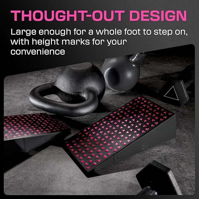 Squat Wedge Block Pair - Heel Elevated Squat Wedge for Deeper Squats, Heavy Lifting and Better Form - 17° Angle Exercise Wedges, Slant Board for Squats with Carry Backpack