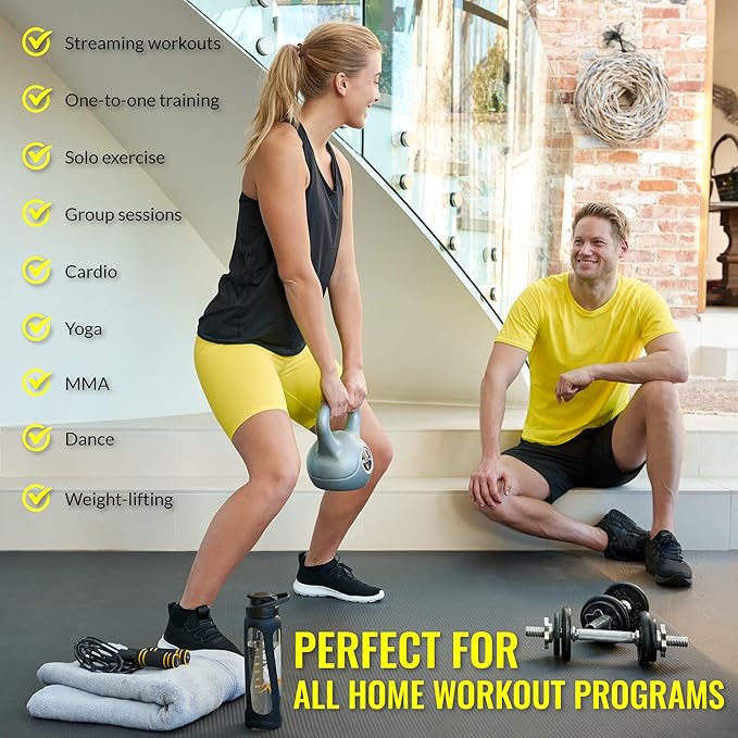 ActiveGear Large Exercise Mat for Home Workout | Workout Gym Flooring for Home Gym | Rubber Workout Mat - 6 x 4 ft
