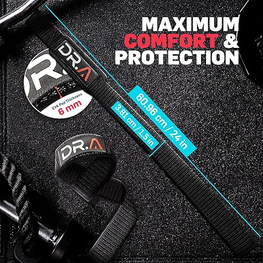 Dr. Arthritis Gym Wrist Wraps & Wrist Straps for Weightlifting Bundle (2 Pairs), Heavy-Duty Workout Straps Support for Everyday Training & Injury Recovery, Lifting Accessories for Men & Women (Black) (Black (Gym Strap Pair))