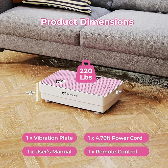 Goplus Vibration Plate Exercise Machine, Vibrating Platform for Lymphatic Drainage w/Remote, LED Display, Home Workout Full Body Shake Board for Weight Loss