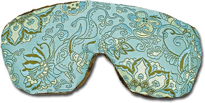 Handmade Opulence Yoga Eye Pillow - Weighted Flaxseed Fill, Lavender Aromatherapy, Satin & Velvet, Adjustable Strap - Ideal for Meditation & Restful Sleep - Blue Lagoon - TEMFL-BL