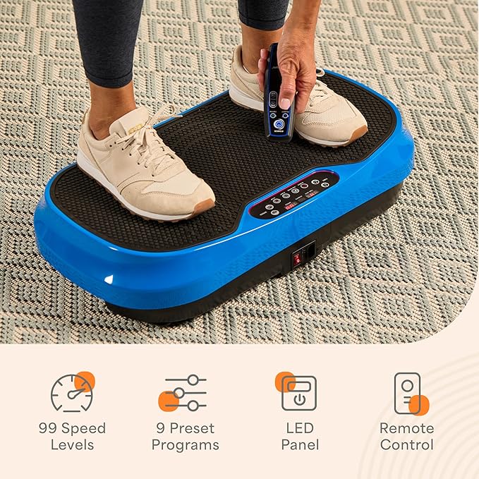Lifepro Vibration Plate for Lymphatic Drainage – Whole Body Vibrating Platform Exercise Machine for Muscle Toning & Recovery with Remote Max Load 260 lb