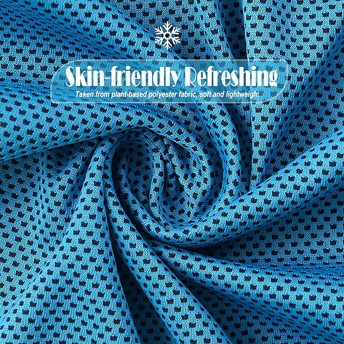 Pack of 20 Cooling Towel 40x12'' Ice Towel for Neck and Face Microfiber Chilly with Bag Breathable Yoga Gym Stay Cool Towels Sweat Rag for Workout Running Camping Pilates Beach, Light Blue