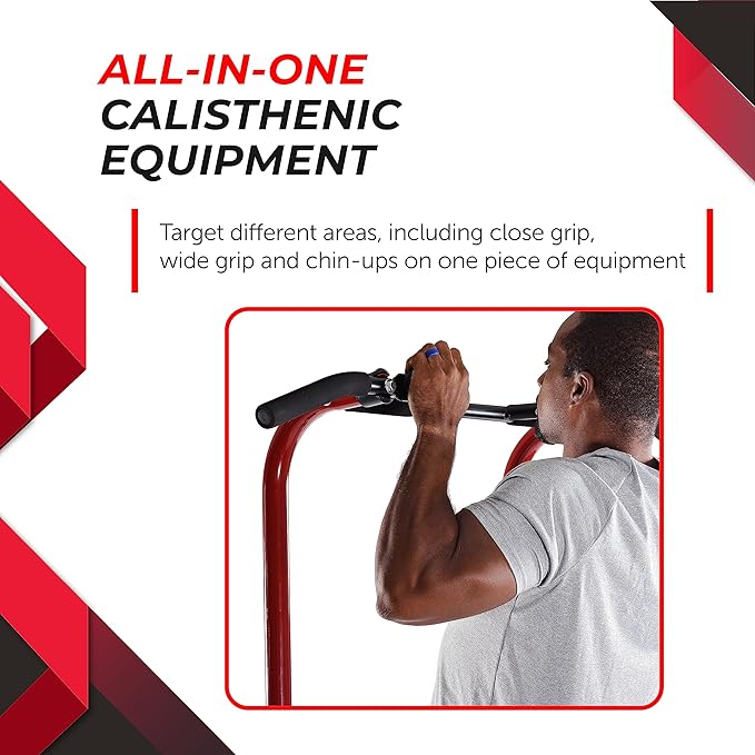 Stamina Power Tower - Dip Bar Pull Up Bar Station with Smart Workout App - Dip Bars for Home Workout - Up to 250 lbs Weight Capacity