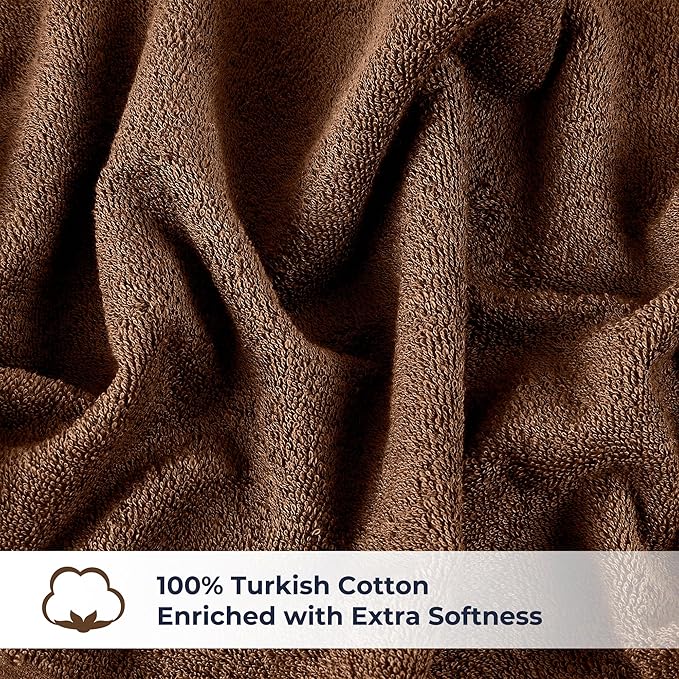 NUKURA 12” x 40” Gym Sweat Towel, 450 GSM, 100% Cotton, High Absorbency, Extra Soft & Quick Dry Workout, Yoga & Fitness Towel – Chocolate Brown