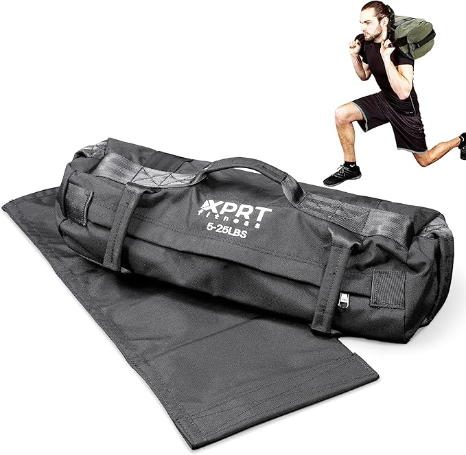 XPRT Fitness Workout Sandbag for Heavy Duty Workout Cross Training 7 Multi-positional Handles - Color Army Green/Black/Camo
