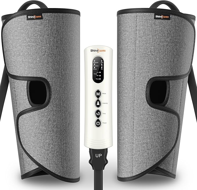 SHINE WELL Calf Massager for Circulation, Leg Compression Massager for Circulation and Pain Relief fsa with 3 Modes 3 Intensities 2 Timing, for Restless Legs Syndrome Relief