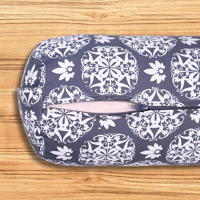Yogikuti Iyengar Yoga Bolster for Restorative Yoga and Meditation – Lightweight Cotton Support Pillow with Handle for Easy Carry, Versatile for Pose Modification, Balance, Back Relief, and Relaxation